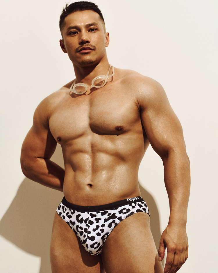 Reputation Signature Swim Brief 02 Leopard, second colorway back view