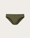 Reputation Signature Swim Brief 01 in olive green, flat lay