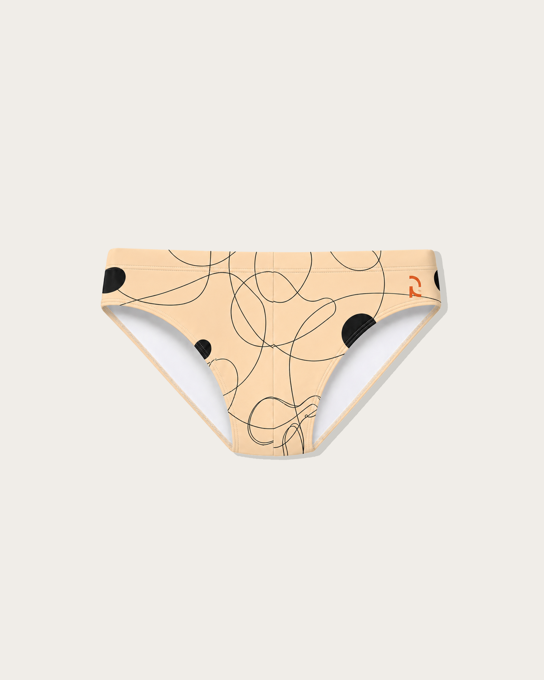 Reputation Signature Swim Brief 02 Drawing in yellow, flat lay