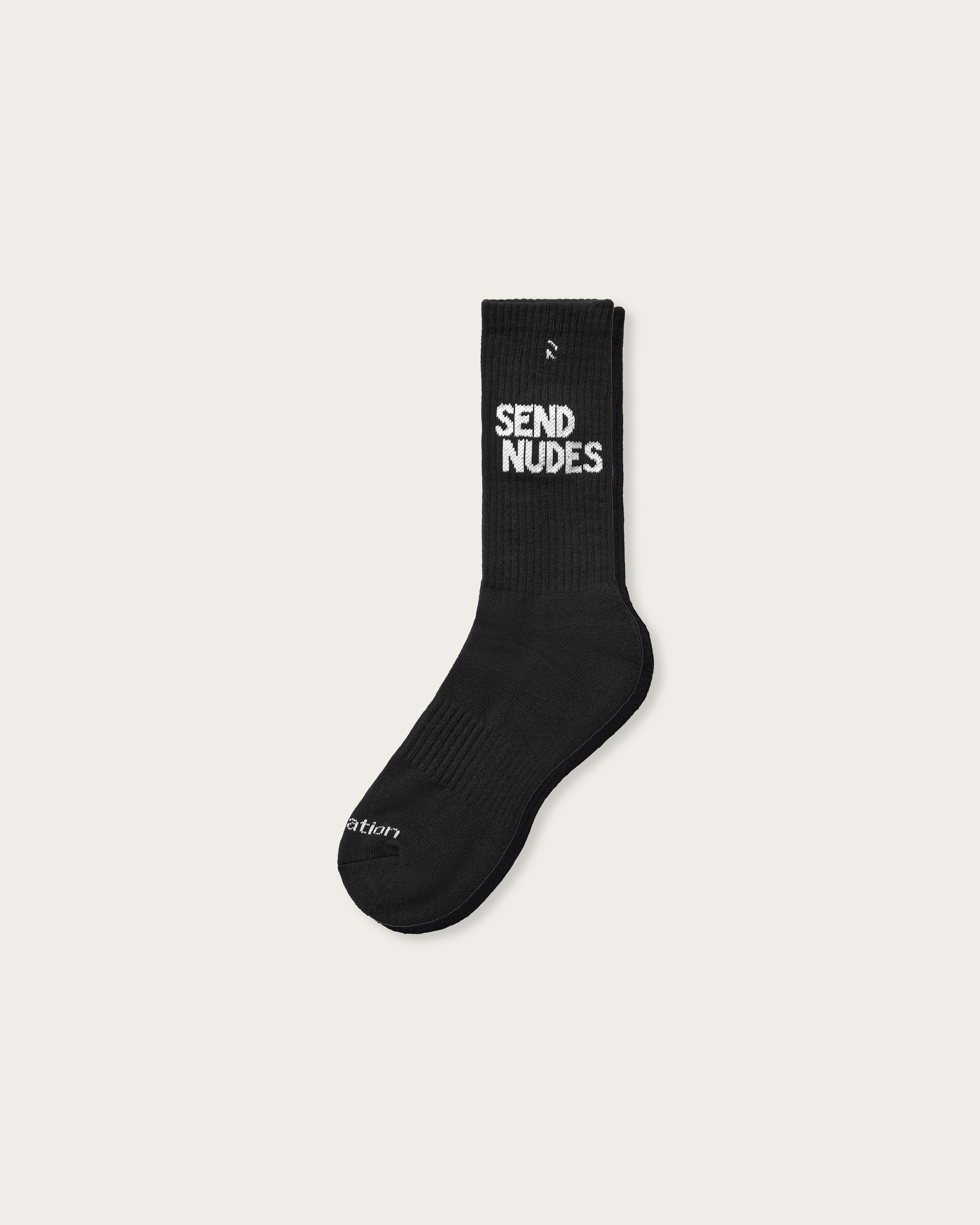 Reputation Send Nudes crew socks in black, alternate view